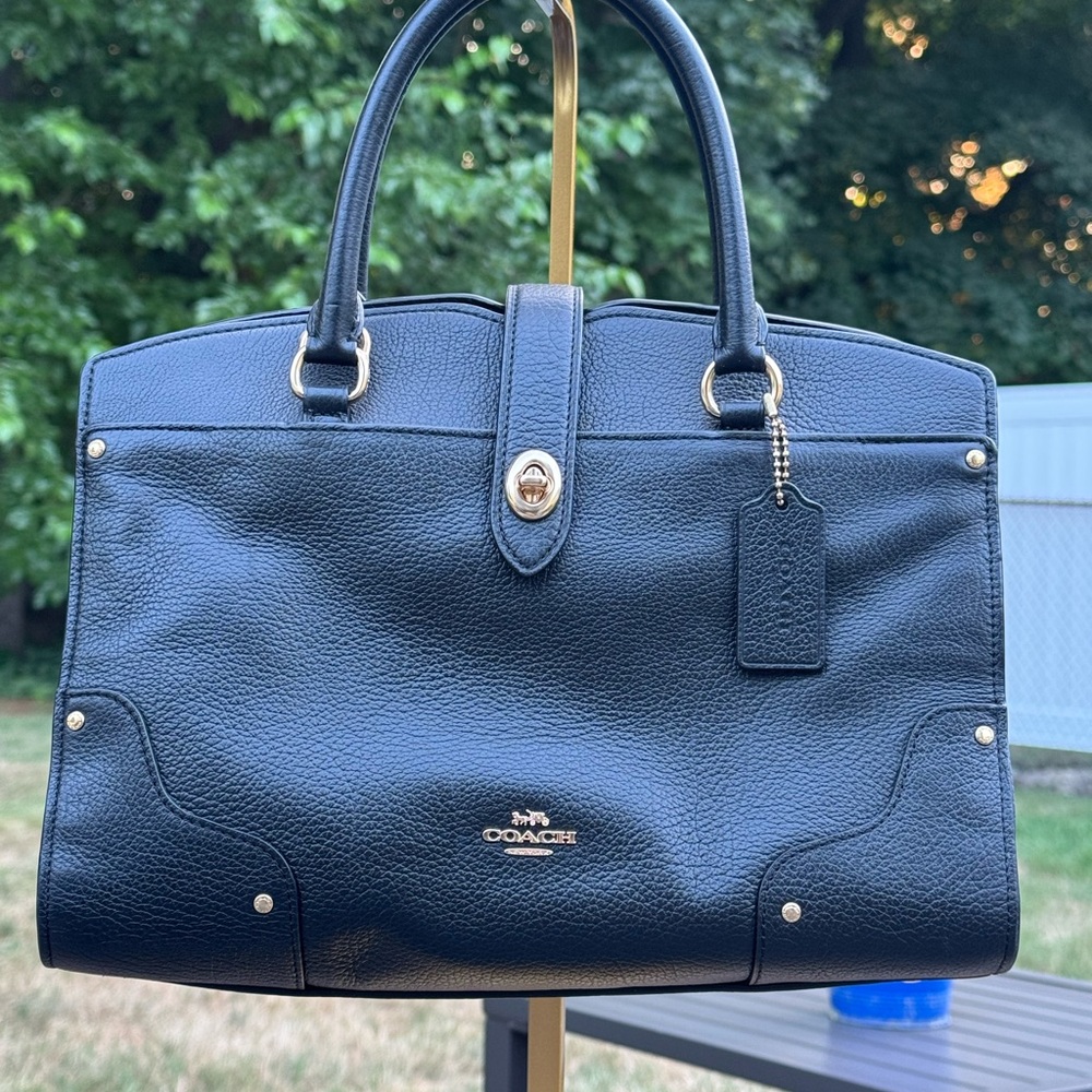 Coach Mercer Satchel Black Leather Handbag